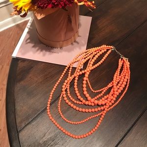 Coral & Teal beaded necklace